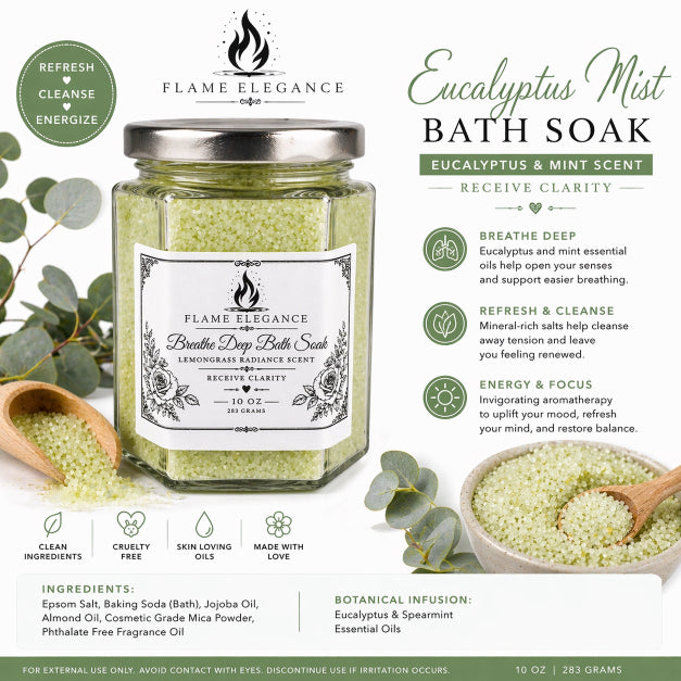 Eucalyptus Mist Bath Soak- Mineral Detox Bath Salts