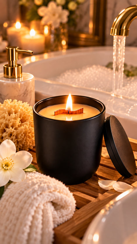 Champagne Toast Luxury Soy Wood Wick Aromatherapy Candle