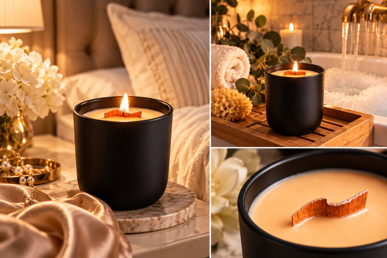 Champagne Toast Luxury Soy Wood Wick Aromatherapy Candle