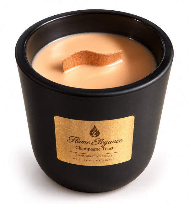 Champagne Toast Luxury Soy Wood Wick Aromatherapy Candle