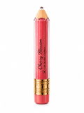 Cherry Blossom lip gloss in a pencil-shaped tube with a pink body, gold ferrule, and peach-colored tip, shown on a white background by Flame Elegance.