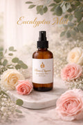 Amber glass bottle Eucalyptus Mist room & linen spray by Flame Elegance