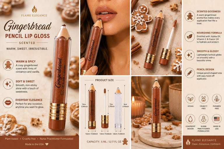 Gingerbread Luxe High-Shine Scented Vegan Lip Gloss