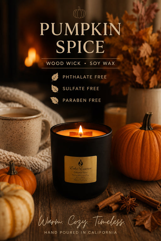 Pumpkin Spice Wood Wick Aromatherapy Candle