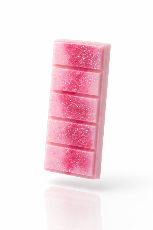 Natural Soy Wax Melt Bar Scented with Non-Toxic Sugar Plum fragrance without packaging on white background by Flame Elegance