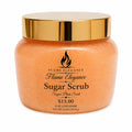 Jar of Flame Elegance Sugar Scrub with gold lid on a white background scented with Sugar Plum